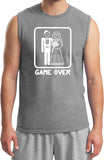 Game Over Muscle Shirt White Print - Yoga Clothing for You