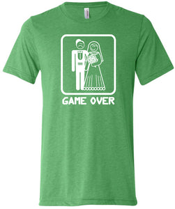 Game Over Tri Blend T-shirt White Print - Yoga Clothing for You