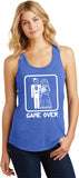 Ladies Game Over Racerback Tank Top White Print - Yoga Clothing for You