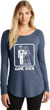 Ladies Game Over Tri Long Sleeve White Print - Yoga Clothing for You