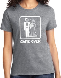 Ladies Game Over T-shirt White Print - Yoga Clothing for You