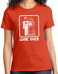 Ladies Game Over T-shirt White Print - Yoga Clothing for You