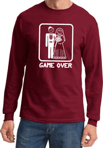 Game Over Long Sleeve Shirt White Print - Yoga Clothing for You