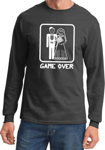 Game Over Long Sleeve Shirt White Print - Yoga Clothing for You