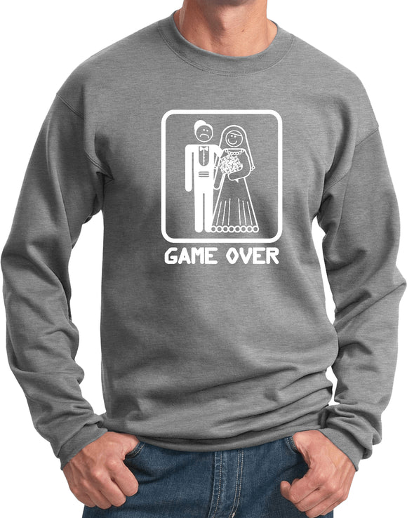 Game Over Sweatshirt White Print - Yoga Clothing for You