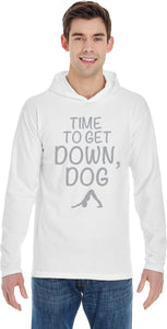 It's Time to Get Down, Dog Pigment Hoodie Yoga Tee Shirt - Yoga Clothing for You