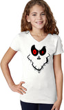 Girls Halloween T-shirt Ghost Face V-Neck - Yoga Clothing for You