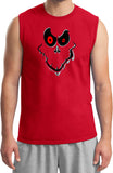 Halloween T-shirt Ghost Face Muscle Tee - Yoga Clothing for You