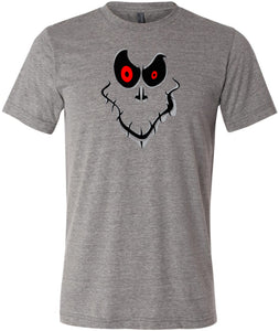 Halloween T-shirt Ghost Face Tri Blend Tee - Yoga Clothing for You