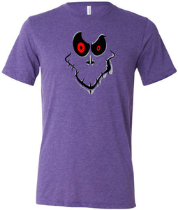 Halloween T-shirt Ghost Face Tri Blend Tee - Yoga Clothing for You