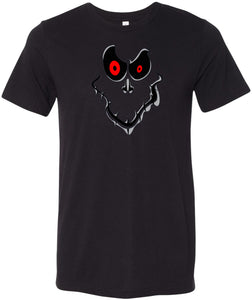 Halloween T-shirt Ghost Face Tri Blend Tee - Yoga Clothing for You