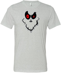 Halloween T-shirt Ghost Face Tri Blend Tee - Yoga Clothing for You