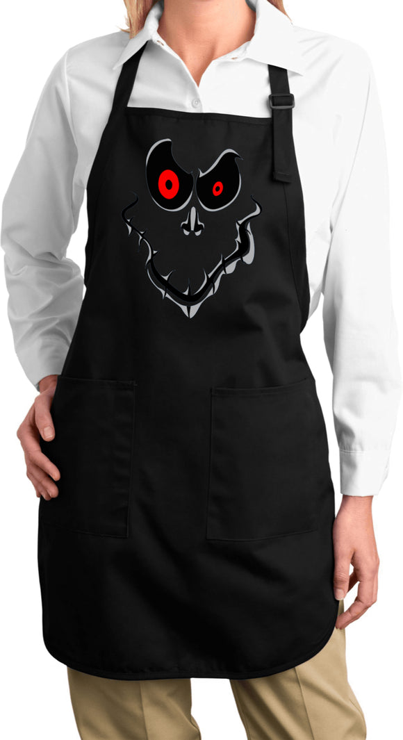 Ladies Halloween Apron Ghost Face - Yoga Clothing for You