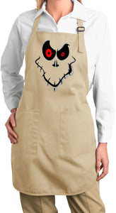 Ladies Halloween Apron Ghost Face - Yoga Clothing for You