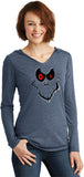 Ladies Halloween T-shirt Ghost Face Tri Blend Hoodie - Yoga Clothing for You