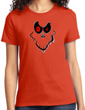 Ladies Halloween T-shirt Ghost Face Tee - Yoga Clothing for You