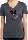 Ladies Halloween T-shirt Ghost Face Moisture Wicking V-Neck - Yoga Clothing for You