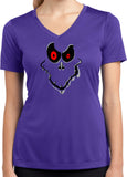 Ladies Halloween T-shirt Ghost Face Moisture Wicking V-Neck - Yoga Clothing for You