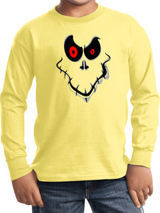 Kids Halloween T-shirt Ghost Face Youth Long Sleeve - Yoga Clothing for You