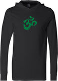 Green Brushstroke AUM Lightweight Yoga Hoodie Tee Shirt - Yoga Clothing for You
