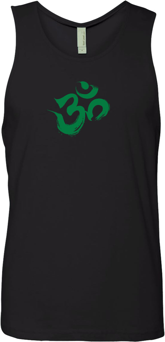 Green Brushstroke AUM Premium Yoga Tank Top - Yoga Clothing for You