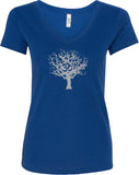 Grey Tree of Life Ideal V-neck Yoga Tee Shirt - Yoga Clothing for You