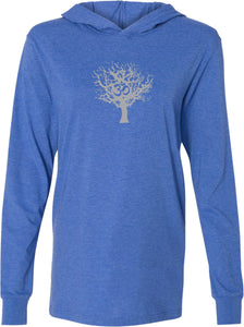 Grey Tree of Life Lightweight Yoga Hoodie Tee Shirt - Yoga Clothing for You