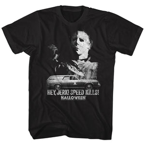 Halloween T-Shirt Hey Jerk Speed Kills Black Tee - Yoga Clothing for You