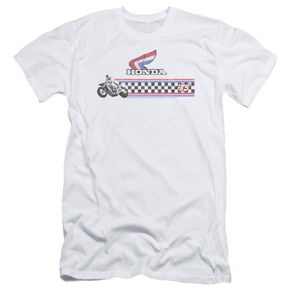 Honda Slim Fit T-Shirt '85 Classic Red White Blue Logo White Tee - Yoga Clothing for You