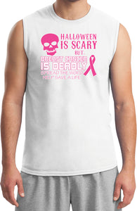 Breast Cancer T-shirt Halloween Scary Muscle Tee - Yoga Clothing for You