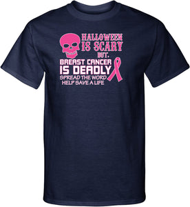 Breast Cancer T-shirt Halloween Scary Tall Tee - Yoga Clothing for You