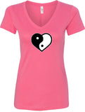 Yin Yang Heart Ideal V-neck Yoga Tee Shirt - Yoga Clothing for You