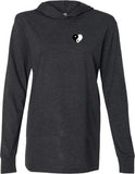 Yin Yang Heart Pocket Print Lightweight Yoga Hoodie Tee - Yoga Clothing for You