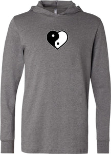 Yin Yang Heart Lightweight Yoga Hoodie Tee Shirt - Yoga Clothing for You