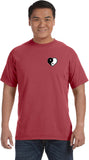 Yin Yang Heart Pocket Print Pigment Dye Yoga Tee Shirt - Yoga Clothing for You