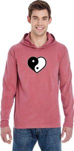 Yin Yang Heart Pigment Hoodie Yoga Tee Shirt - Yoga Clothing for You