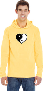 Yin Yang Heart Pigment Hoodie Yoga Tee Shirt - Yoga Clothing for You