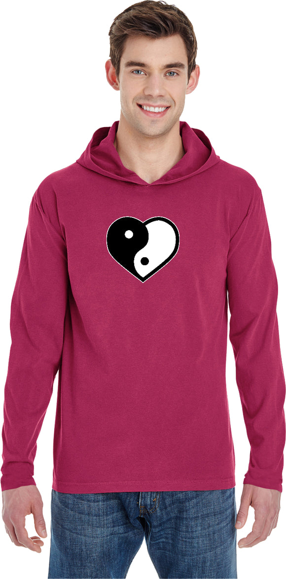 Yin Yang Heart Pigment Hoodie Yoga Tee Shirt - Yoga Clothing for You