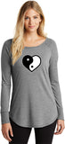 Yin Yang Heart Triblend Long Sleeve Tunic Yoga Shirt - Yoga Clothing for You