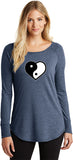 Yin Yang Heart Triblend Long Sleeve Tunic Yoga Shirt - Yoga Clothing for You