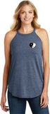 Yin Yang Heart Pocket Print Triblend Yoga Rocker Tank Top - Yoga Clothing for You