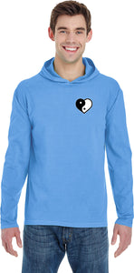 Yin Yang Heart Pocket Print Pigment Hoodie Yoga Tee Shirt - Yoga Clothing for You