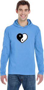 Yin Yang Heart Pigment Hoodie Yoga Tee Shirt - Yoga Clothing for You