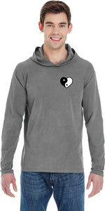 Yin Yang Heart Pocket Print Pigment Hoodie Yoga Tee Shirt - Yoga Clothing for You