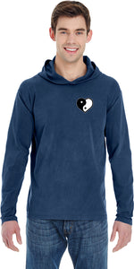 Yin Yang Heart Pocket Print Pigment Hoodie Yoga Tee Shirt - Yoga Clothing for You