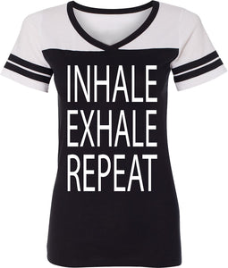 Inhale Exhale Repeat Powder Puff Yoga Tee Shirt - Yoga Clothing for You