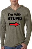 I'm With Stupid T-shirt Black Print Lightweight Hoodie - Yoga Clothing for You