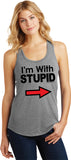 I'm With Stupid Tank Top Black Print Ladies Racerback - Yoga Clothing for You