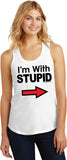 I'm With Stupid Tank Top Black Print Ladies Racerback - Yoga Clothing for You