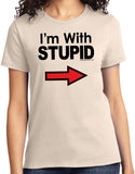 I'm With Stupid T-shirt Black Print Ladies Tee - Yoga Clothing for You